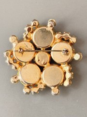 Vintage Verified JULIANA Millefiori Brooch & Earring Set, Yellow Harlequin Multi