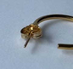 Vintage 1/20 12k Gold Filled G.F. Hoop Earrings 1.69 Grams 0.6 Inches Simple