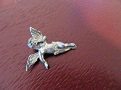 Vintage Cherub Cupid Angel Sterling Silver 925 Pendant 1.25″