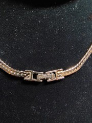 1990s Swarovski Silver-tone Collar Necklace Featuring Clear Rhinestones.