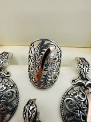 Old Silver 875 14k Gold Jewelry Set Ring Pendant Earrings Video