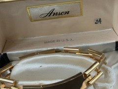 RARE NIB Vtg Anson Twin Lock Heavy FANCY LINKChain Men’s ID Bracelet With Box