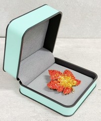Leaf Brooch Pin, Maple Leaf brooch, rhinestone brooch, Autumn Fall brooch