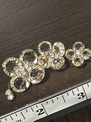 Vintage Kramer Signed Gold Tone Crystal Faceted Stones Brooch Pin Open Backs