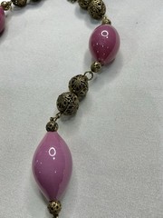 MIRIAM HASKELL Vtg. Necklace. Heavy Pink Glass Beads! Beautiful!!