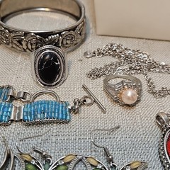 Silver Tone Jewelry Lot All Wearable 1lb +