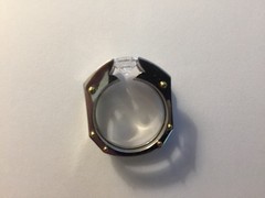 VTG Michael Valittuti 3ct CZ Tension Set NH Stainless Steel Square Band Ring SZ9