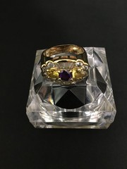 Ladies Vintage 925 Sterling Silver Gold-Tone Multi-Stone Ring – Size 10
