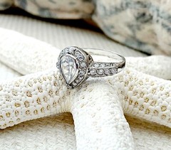 Sterling Silver 925 Wedding CZ Bridal Engagement Ring Designer Band Estate