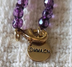 MMA Metropolitan Museum Art Signed Necklace Tassel Pendant Amethyst? Glass? 33″