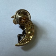 Blue Rhinestone Crescent Moon Celestial Angel Fairy Lapel Tac Pin (A31)