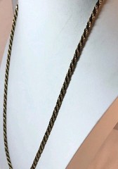 Trifari braided necklace, black and gold tone, 29 in length, signed Tifari