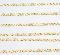 Pretty Vintage 24” Solid 18K Yellow Gold 1mm Square Belcher Chain Necklace 4.7g