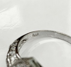 Sterling Silver 925 Wedding CZ Bridal Engagement Ring Designer Band Estate