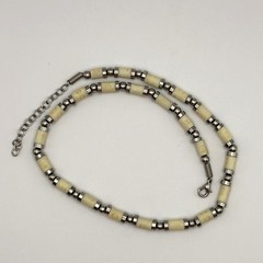 Tribal Necklace Carved Beads Metal Spacers 17.5 – 19.5 inches