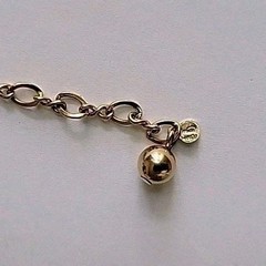 Wells Four Bead Gold Necklace 15″ 14K GF Mid Century Choker or Childs Adj J Hook