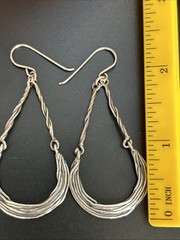 VTG Israel Opulenza Sterling Silver Earrings Long 2” Dangle 925 Weight 6 grams