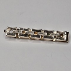 Vintage Swank Gold Tone Tie Clip Geometric Brick Watchband Link Mid Century MCM