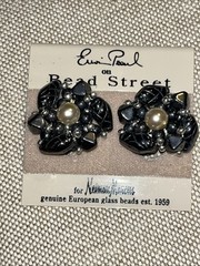 ERWIN PEARL Genuine European Glass Clip On Earrings For Neiman Marcus