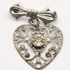 10 Heart Brooch Pins Various Materials Vintage 1980s to 1990s Colorful Whimsical