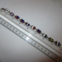 VTG 1940s Sterling Silver Enamel Nautical Flag Sweetheart Bracelet WWII
