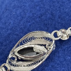 Vintage Bracelet Signed Sorrento Sterling Silver With Hematite Stones