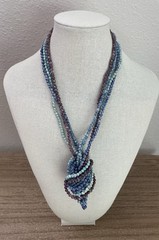 Natural Stone Blue Purple Multi-color Four Strand Necklaces Women’s Fashion