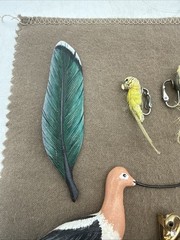 Vintage Mixed Lot of Brooches Pins Animals Gold and Silver Tone Bird Theme