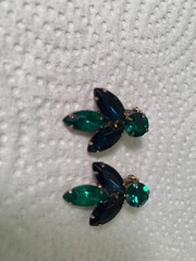 Vintage D&E Juliana SET Clip Earrings Large Brooch Tiered 3 Piece Prong-Set 1950