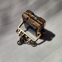 Vintage Victorian Spinner Fob Locket Polished Stones Double-sided