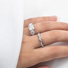 2.9Ct Princess Cut Lab Created Diamond Wedding Bridal Ring Set 14K White Gold FN
