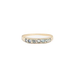 Art Deco 14K Gold White Topaz Pave Set Band Gold Ring, Size 7