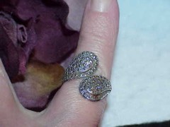 Vintage Sterling Spoon Design Marcasite Wrap Bypass Ring Size 7 Antique 4.3gr