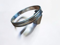 Vintage James Craig IC Handwrought Sterling Silver Reeded Bangle Bracelet 40.3g
