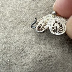 Vintage Filigree Silver Tone Flower Floral 6.5” Bracelet Jewelry