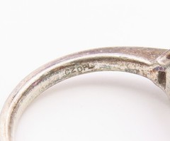 925 Sterling Silver Vintage Ring Classic Pink & White Topaz Band Sz 7 RG36851