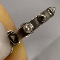 Studded Dog Collar Belt Buckle Pendant Charm Signed Beau Sterling Silver 925
