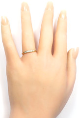 Antique Art Deco 1920 Diamond Wedding Band 14K White Yellow Ring Size 6.75 UK-N