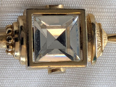 Vintage Bobley Victorian Revival Lamp Post Lantern Brooch large Rhinestone R110