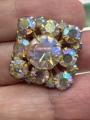 Crystal Rhinestone Brooch Earrings Set