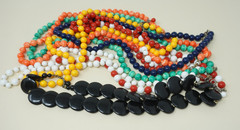 Vintage Beaded Necklace Lot Plastic Acrylic Stone Wood Bead Craft