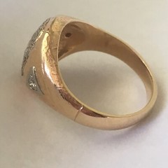 14 Karat Gold Art Deco Silver topped Hallmarked ring circa 1930s