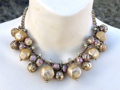 Verified D&E Juliana Book Piece Venetian Wedding Carved Roses Necklace