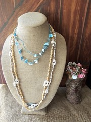 10p Vtg/Mod Jewlery Shell Necklaces Stretch Bracelets Eearings Beach Summer