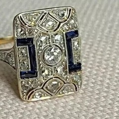 Art Deco Style Round Cut Lab Created Diamond 14K Yellow Gold FN Wedding Ring