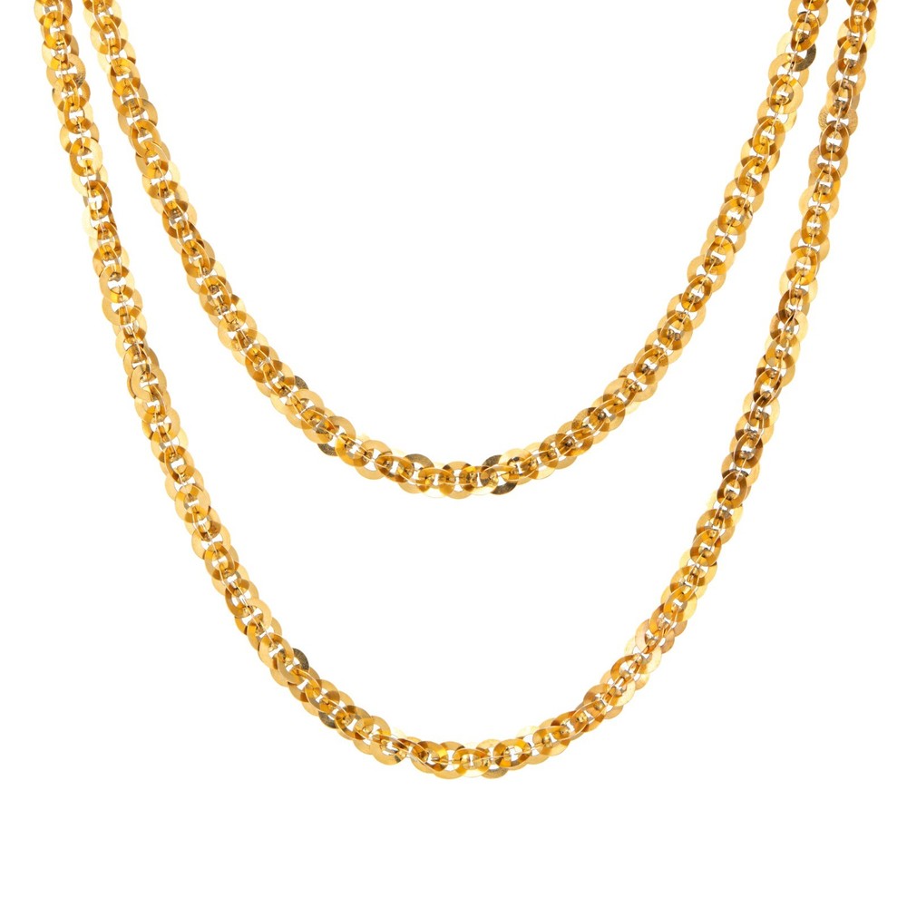 Antique Portuguese Fancy Link Chain Necklace 19k Yellow Gold 38″ Extra Long