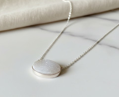 MOONLIGHT DRUSY NECKLACE – Sterling Silver – Adjustable 16–18″ – MSRP $195