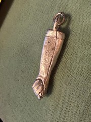 Vintage 1.25″ Stamped H G Sterling Silver Fist Thumb Pendant 6g