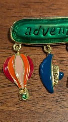 Vintage TC Signed Enamel Adventure Brooch