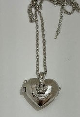 Vintage Juicy Couture silver puffy heart locket necklace